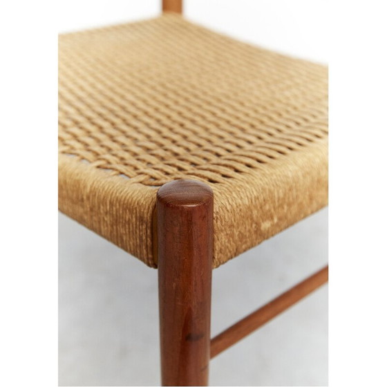 Set di 4 sedie da pranzo vintage in teak massello e corda di carta di Harry W.Klein per Bramin, Danimarca (photo 8 of 12)