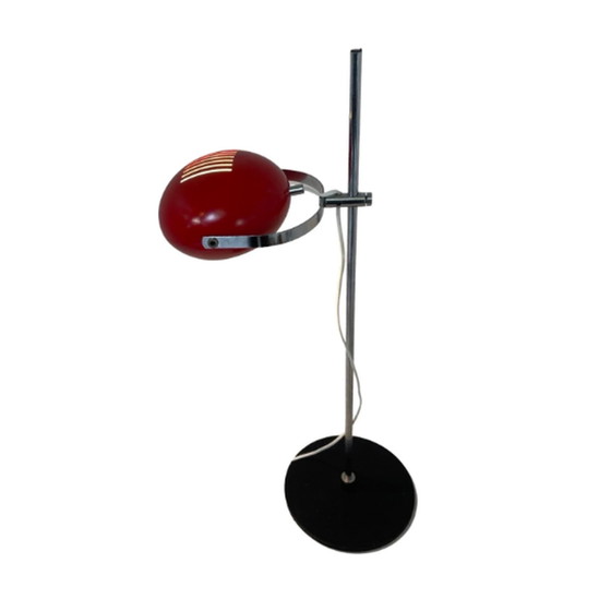 Image 1 of Herda - Space age table lamp - Red shade, black base and chromed upright (rare model)