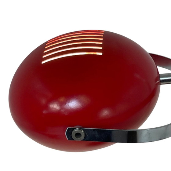 Image 1 of Herda - Space age table lamp - Red shade, black base and chromed upright (rare model)