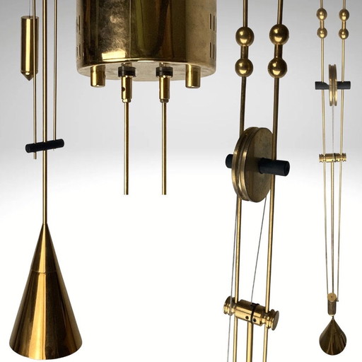 Diabolo Counterweight Pendant Lamp In Patinated Brass From Sische