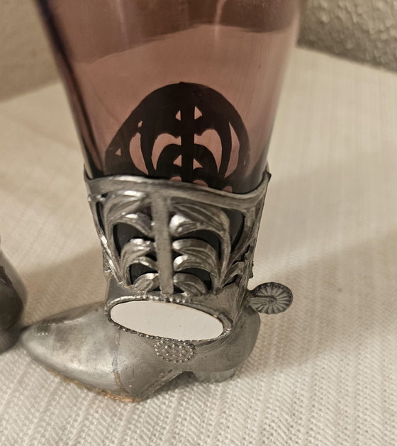 Image 1 of 2 Vintage Cowboy Boots Shot Glasses