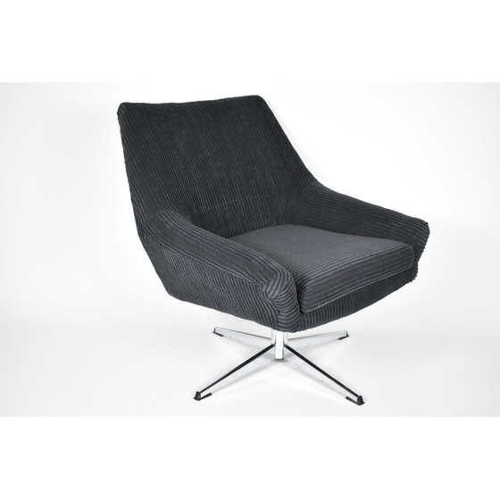 Image 1 of Sillón vintage azul DDR de cuerda de concha, República Democrática Alemana, años 60