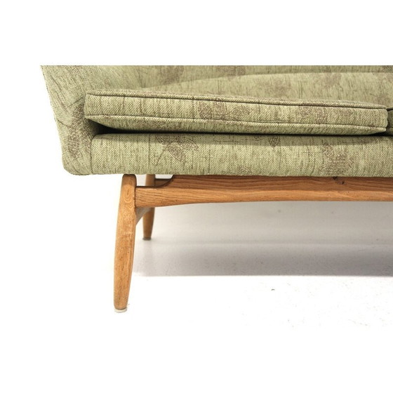 Image 1 of Vintage 3-seater sofa in oak and fabric, Sweden 1950