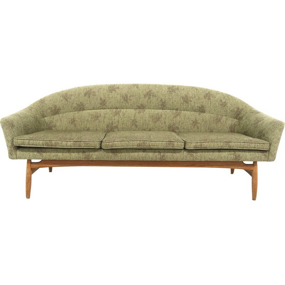 Image 1 of Vintage 3-seater sofa in oak and fabric, Sweden 1950