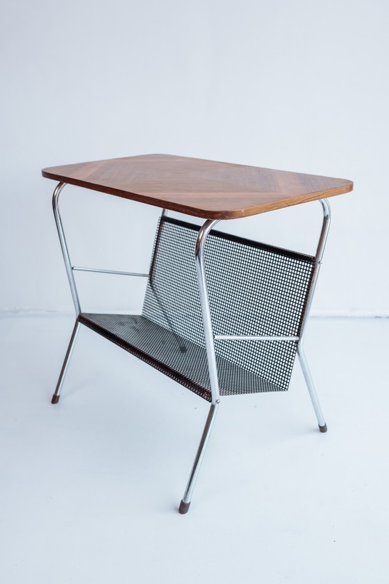 Image 1 of 1960s side table with pilastro reading rack