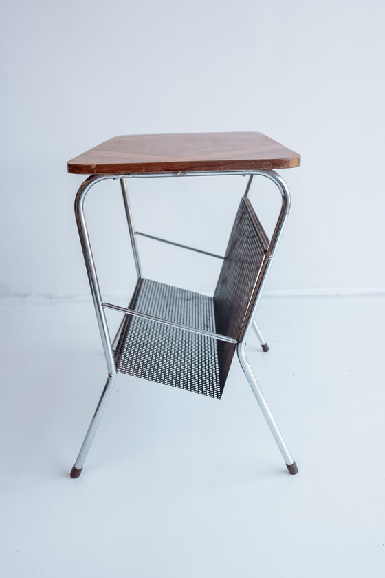 Image 1 of 1960s side table with pilastro reading rack