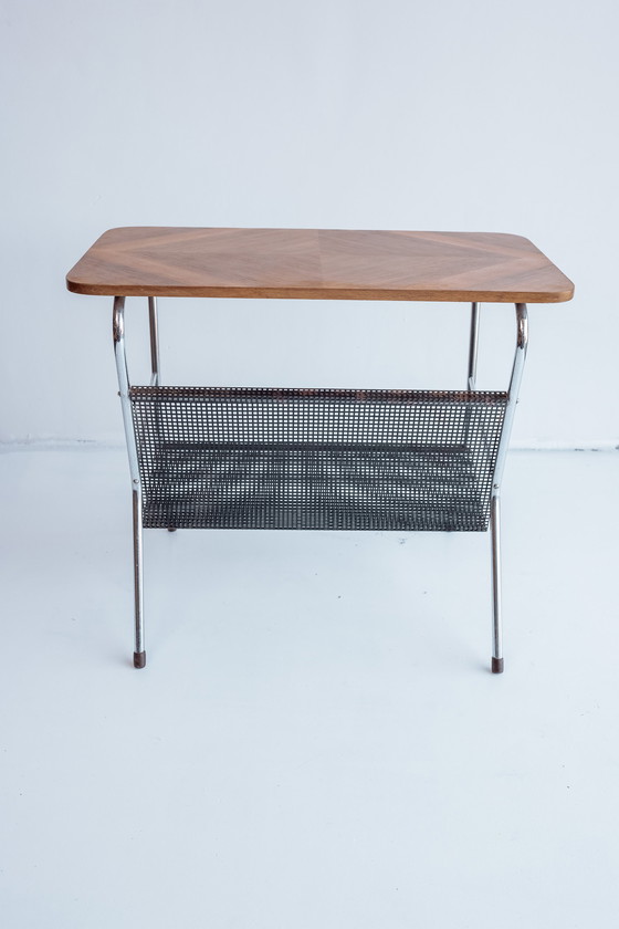 Image 1 of 1960s side table with pilastro reading rack