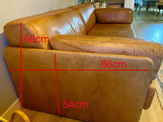 Image 1 of Divano letto in pelle color cognac