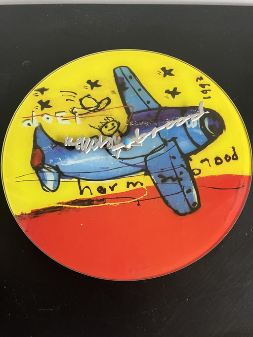 Herman Brood Airplane clock glass