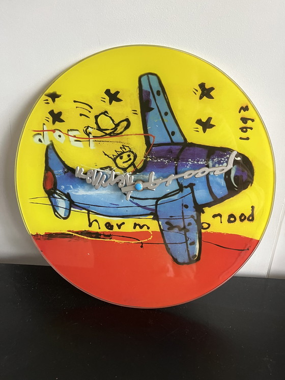 Image 1 of Herman Brood Airplane clock glass