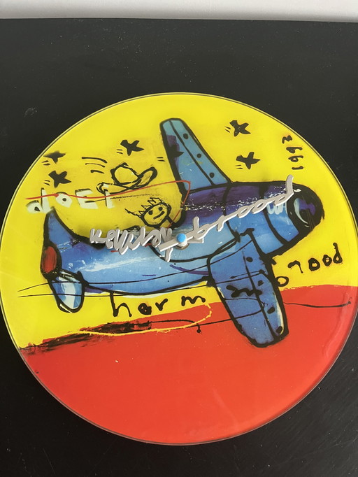 Herman Brood Airplane clock glass