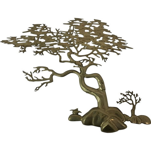 Vintage brass bonsai sculpture by Bijan, 1970