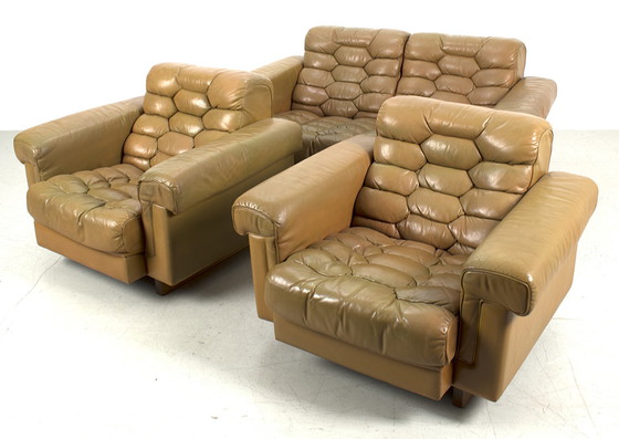 Image 1 of 2x De Sede DS-P armchairs + 2-seater sofa