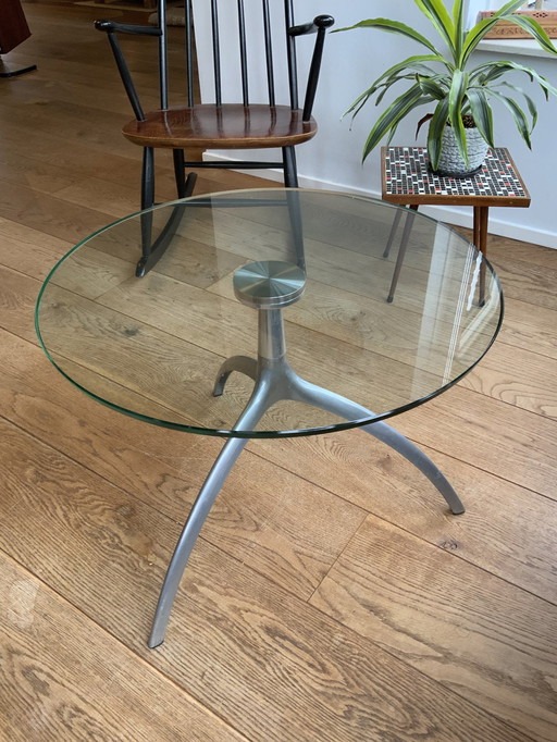 Alias Design Side Table Model 951/Ab Tree Glass With Polished Mat Ab