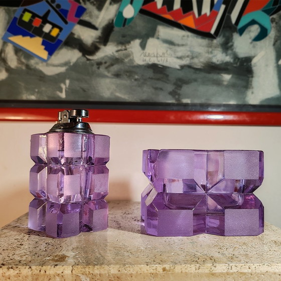 Image 1 of 1970S Smoking Set By Antonio Imperatore In Murano Glass . Made In Italy
