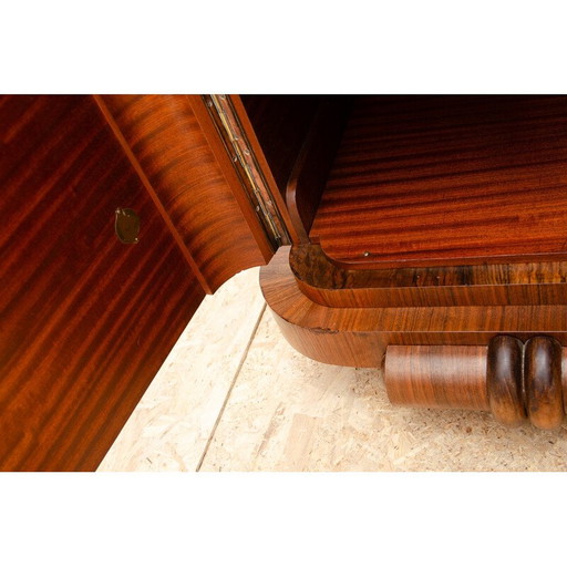 Vintage solid wood and walnut veneer sideboard, France 1930