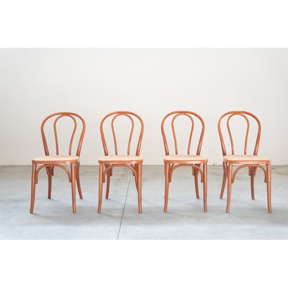 Image 1 of Set of 34 vintage chairs in bent beech and straw seats, 2000
