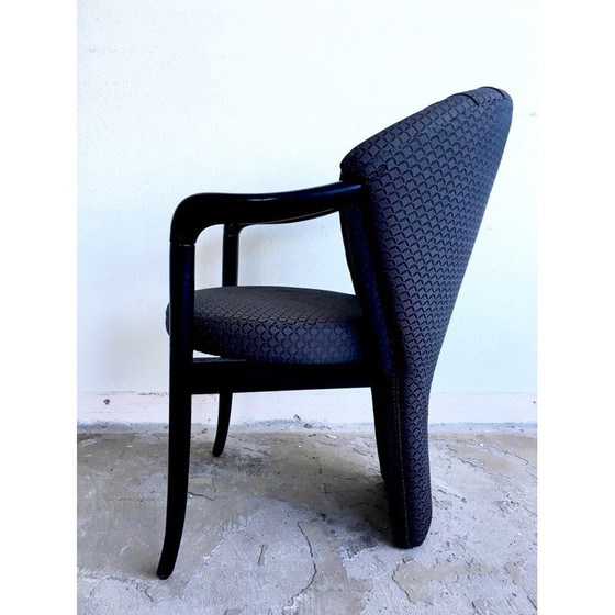 Image 1 of Set of 4 vintage black armchairs by Pietro Constantini, 1980
