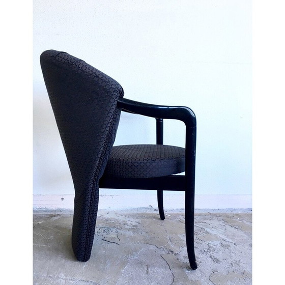 Image 1 of Set of 4 vintage black armchairs by Pietro Constantini, 1980