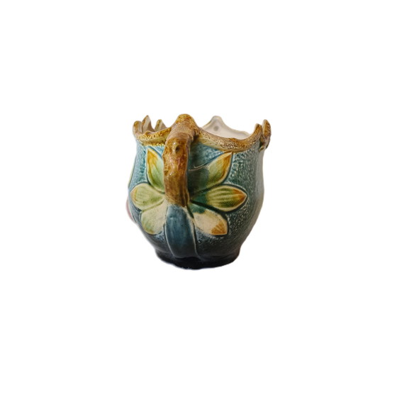 Image 1 of Petit pot de fleurs ovale Art Nouveau français