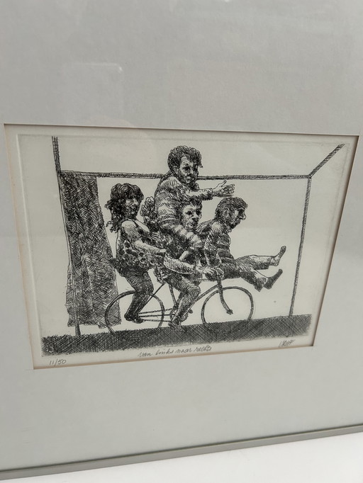 Etching by Gradus Verhaaf - "from left to right"