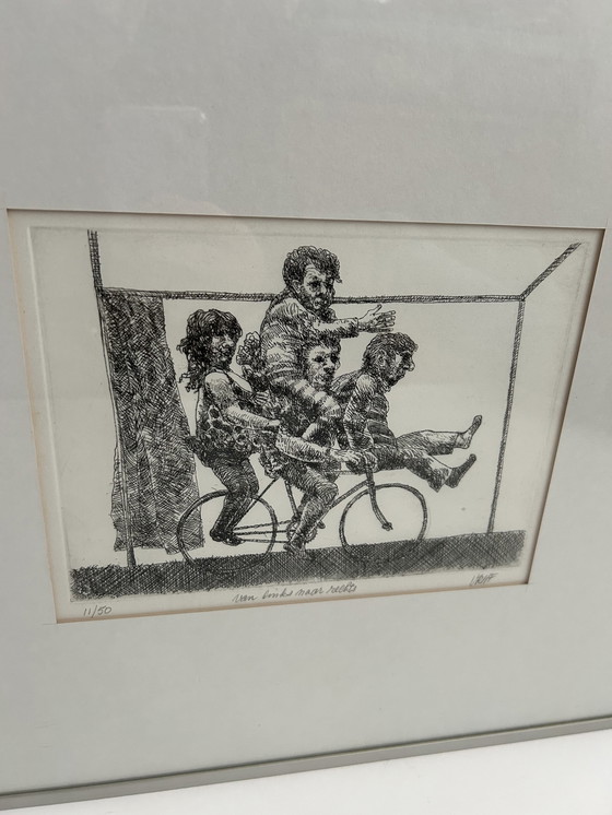 Image 1 of Etching by Gradus Verhaaf - "from left to right"