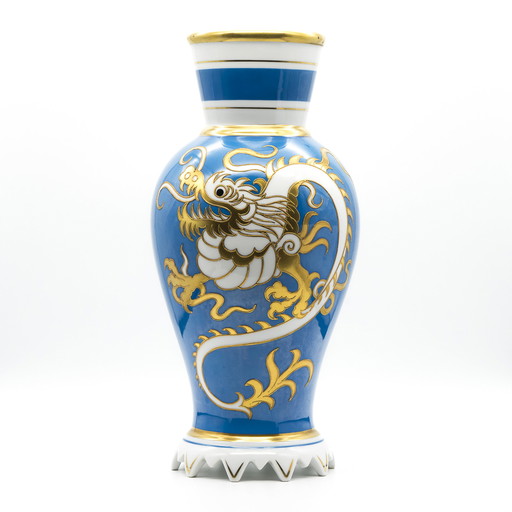Heinz Schaubach Vase en porcelaine Kunst Or H 38 Cm 20S-30S Art Déco Jugendstil