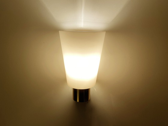 Image 1 of 2x applique da parete vintage in vetro e placcate oro Limburg