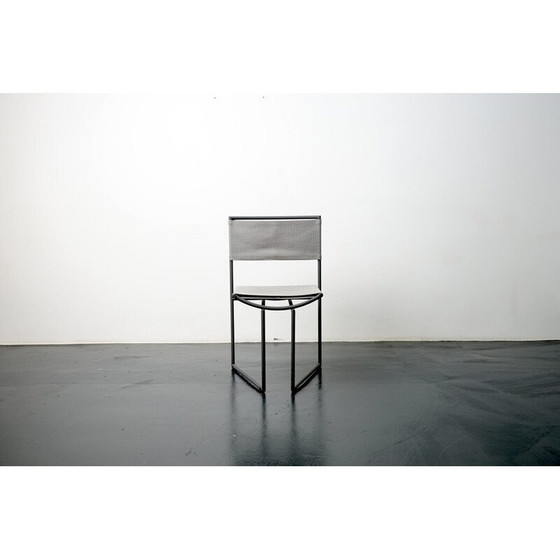 Image 1 of Sedia vintage modello 91 in metallo e tessuto di Mario Botta per Alias, 1991