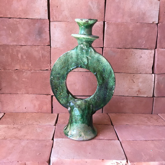 Image 1 of Tamegroute Pottery Candlestick