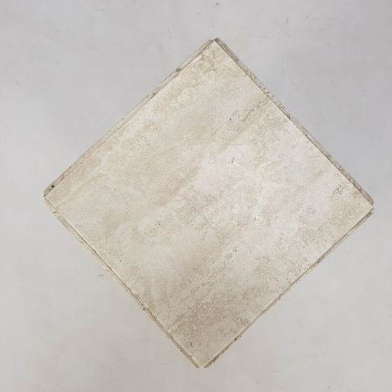 Image 1 of Piedistallo vintage in travertino italiano, anni &#39;80