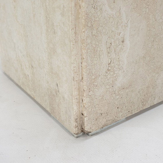 Image 1 of Piedistallo vintage in travertino italiano, anni &#39;80