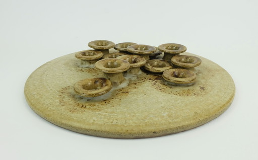 Large Rudi Stahl Candle Holder For 13 Candles 1970S West German Studio Pottery