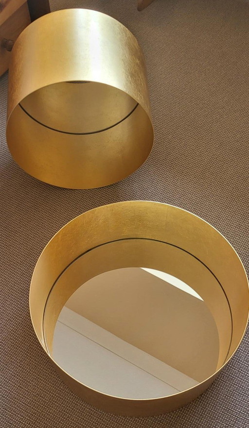 2x Mirror Punto Minotti Italia Gold - Price Listed By Piece