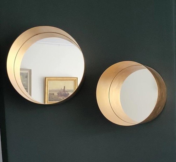 Image 1 of 2x Mirror Punto Minotti Italia Gold - Price Listed By Piece