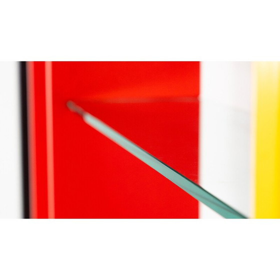 Image 1 of Vintage bookcase in thick glass and lacquered wood by Carlo Montini