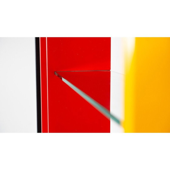 Image 1 of Vintage bookcase in thick glass and lacquered wood by Carlo Montini