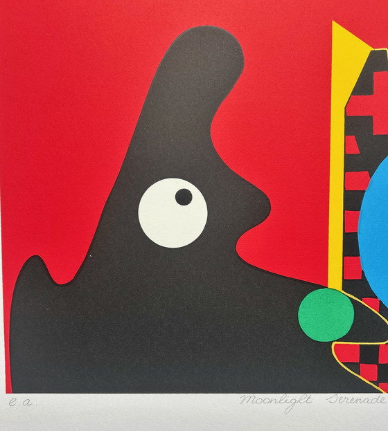 Image 1 of Screenprint Trudy Bersma - Moonlight Serenade