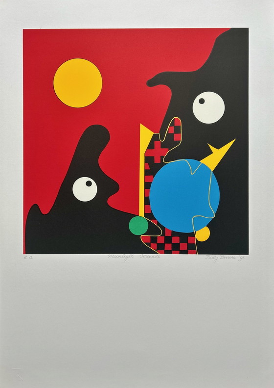 Image 1 of Screenprint Trudy Bersma - Moonlight Serenade