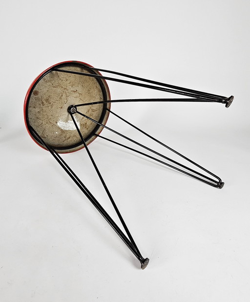 Seggiolina Stool - Pilastro design by Tjerk Reijenga - Amsterdam Netherlands - 1950s - Hairpin tripod stool - hocker