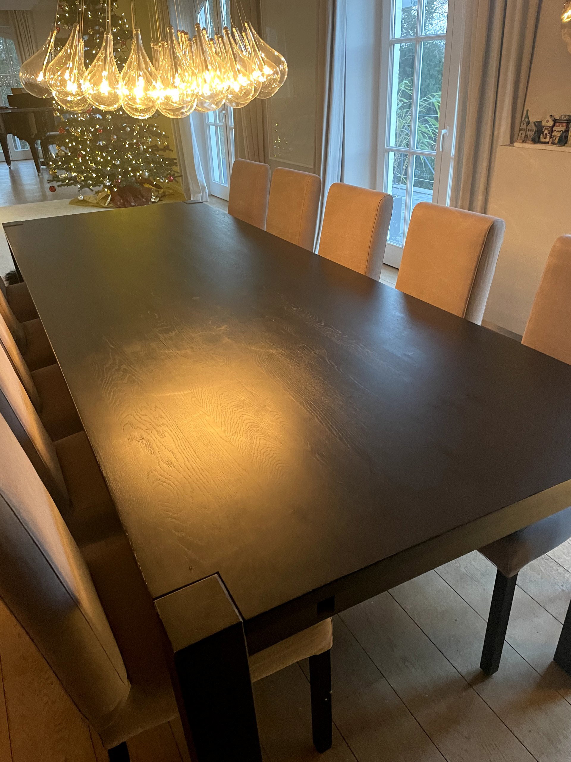 Large teak shop dining table