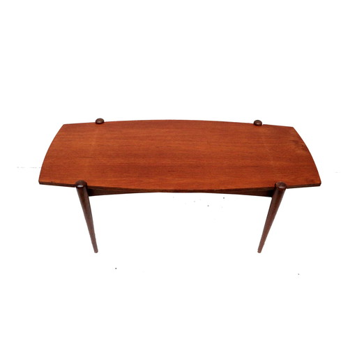 Table basse vintage avec plateau réversible en teck et formica des années 1960