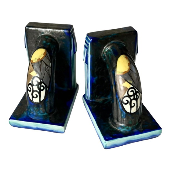 Image 1 of Louis Dage ceramic set of bookends by d'Argyl