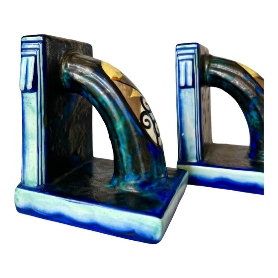 Image 1 of Louis Dage ceramic set of bookends by d'Argyl