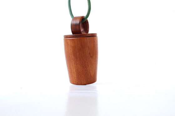 Image 1 of as new, DOMUS Danish Mid Century Teak LED Lamp / Chandeliers, pendant light with 5x Paulmann LED, 