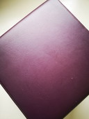2x Johanson eggplant/purple colored pouffes