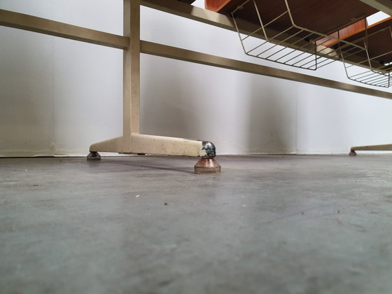 Image 1 of teak plywood vintage industrial retro pew 60s design