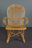 Vintage Rohé Noordwolde rattan armchair