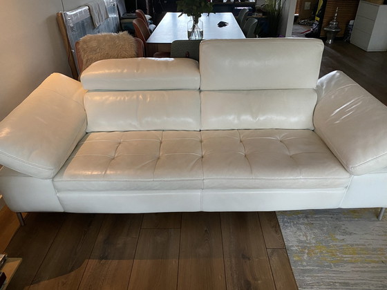 Image 1 of Design white leather sofa