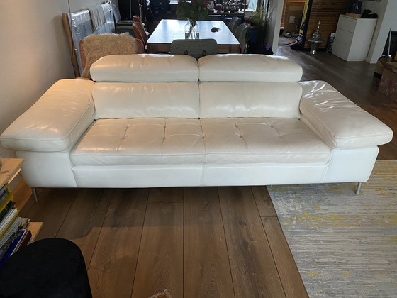 Image 1 of Design white leather sofa